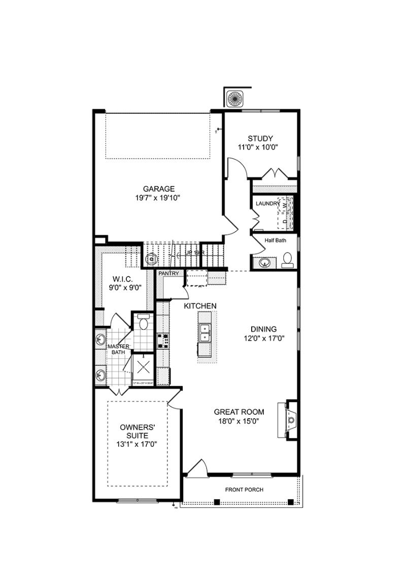 First floor of the available Mew Townhome at Ruisseau in Woodstock GA